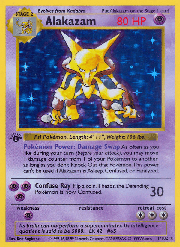 Alakazam, carta 1 de Edición Básica