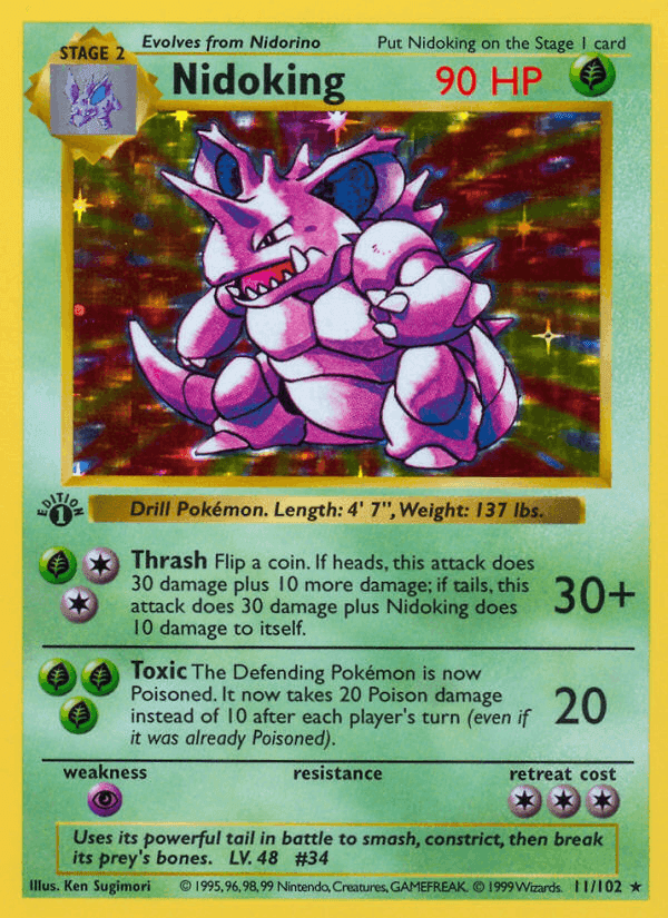 Nidoking, carta 11 de Edición Básica