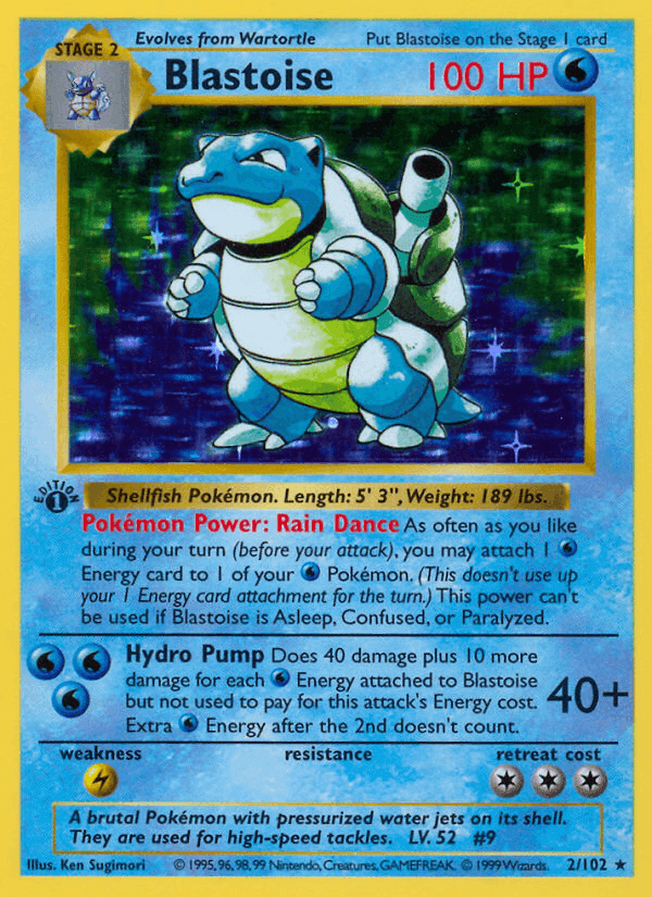 Blastoise, carta 2 di Set Base