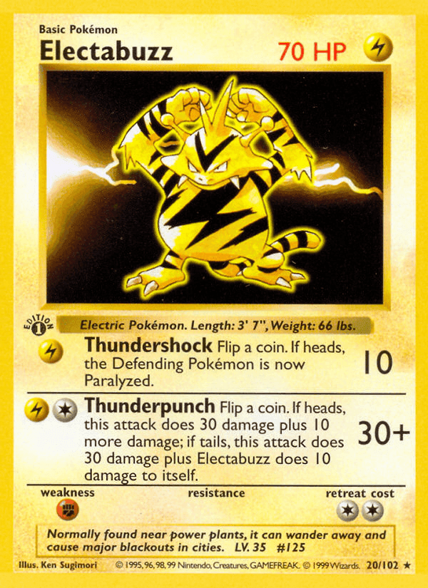 Electabuzz, carta 20 di Set Base