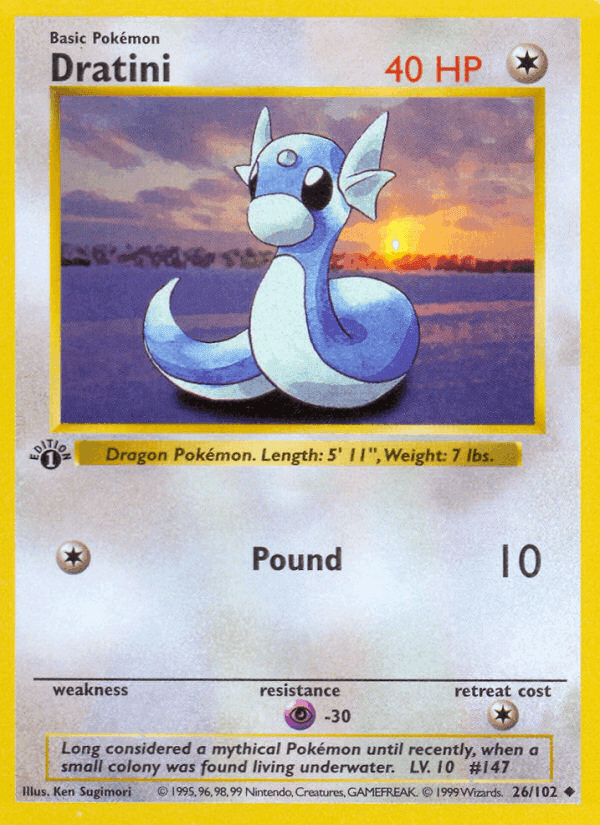 Dratini, card 26 from Base Set