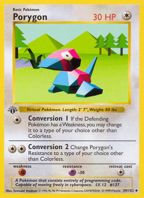 Porygon, carta 39 di Set Base