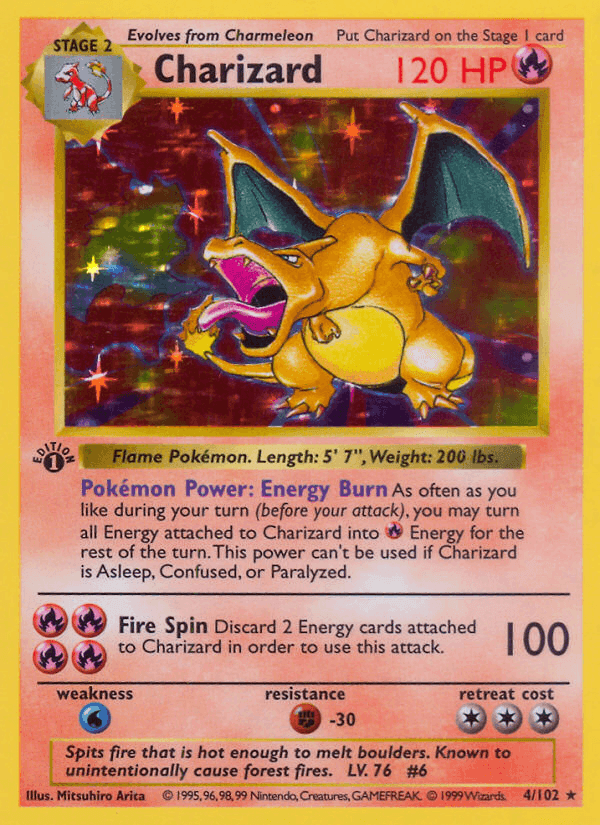 Charizard, carta 4 di Set Base