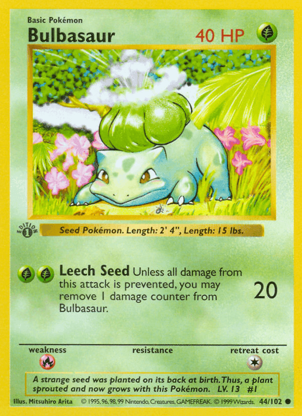 Bulbasaur, carta 44 di Set Base