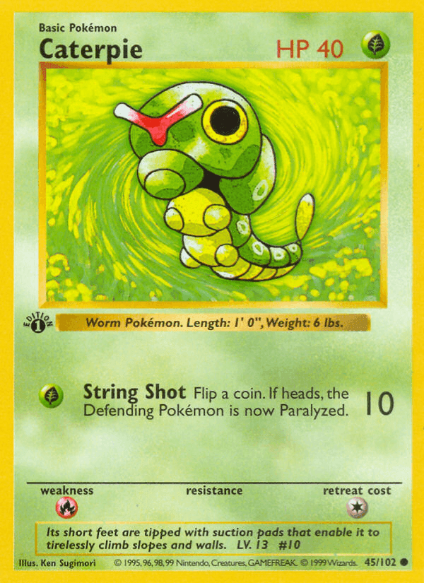 Caterpie, carta 45 di Set Base