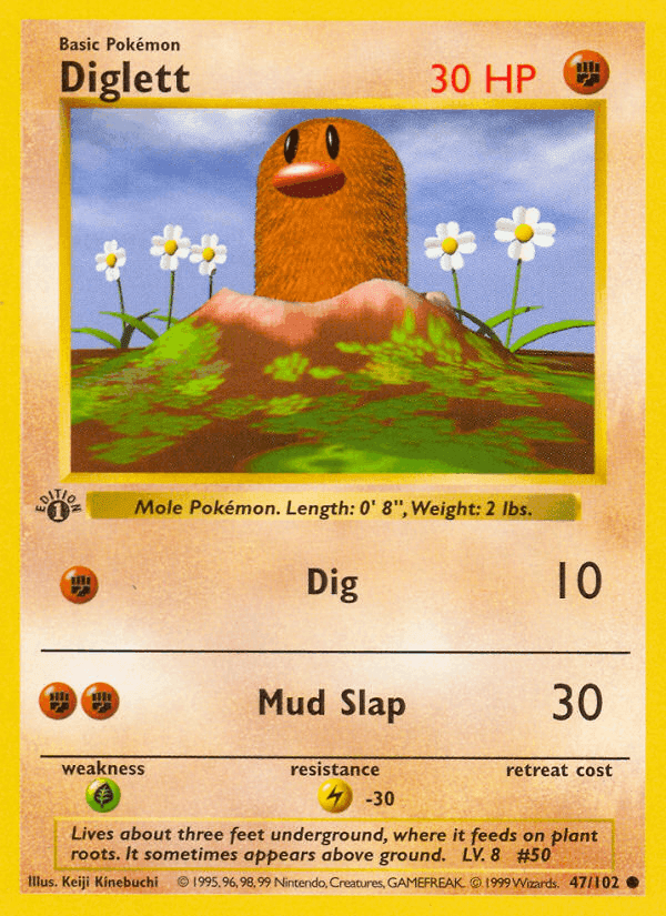 Diglett, carta 47 de Edición Básica