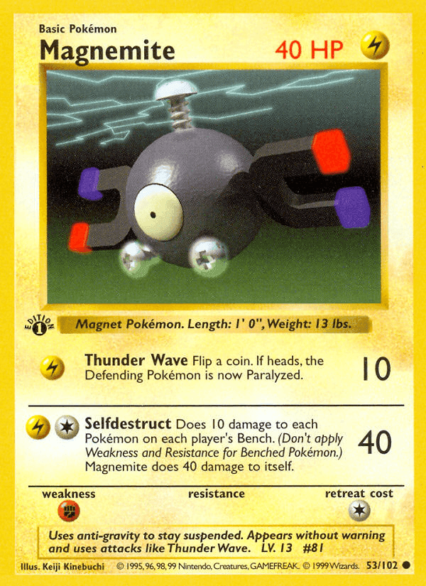 Magnemite, carta 53 de Edición Básica