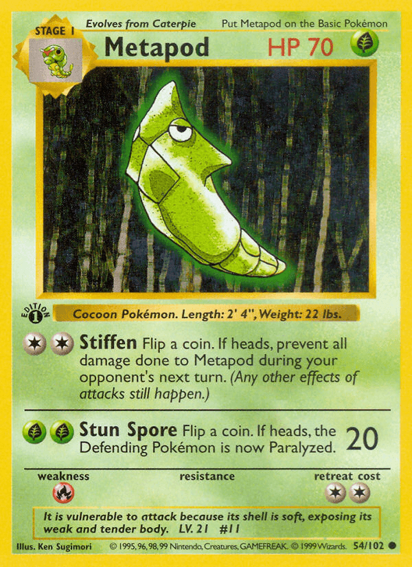 Metapod, carta 54 di Set Base