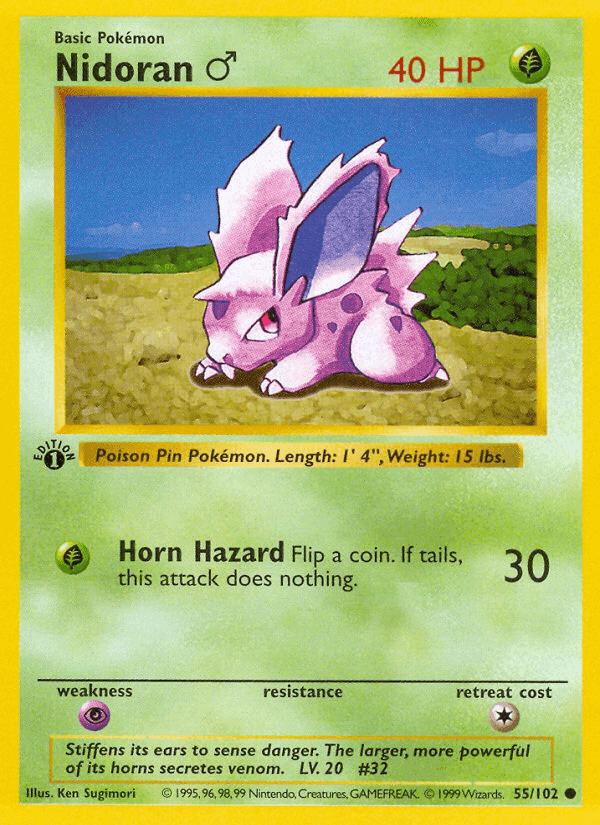 Nidoran ♂, carta 55 di Set Base