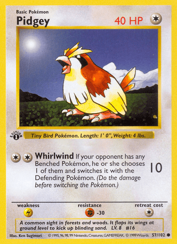 Pidgey, carta 57 di Set Base