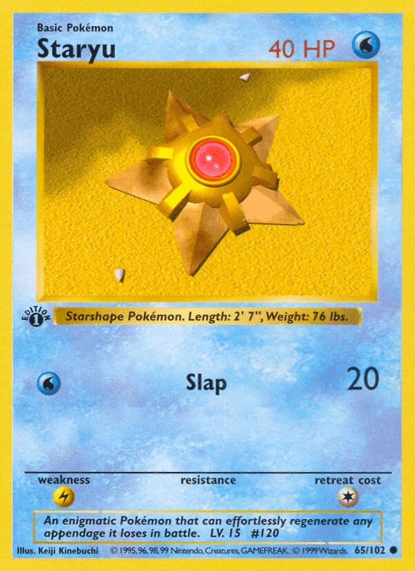 Staryu, card 65 from Base Set