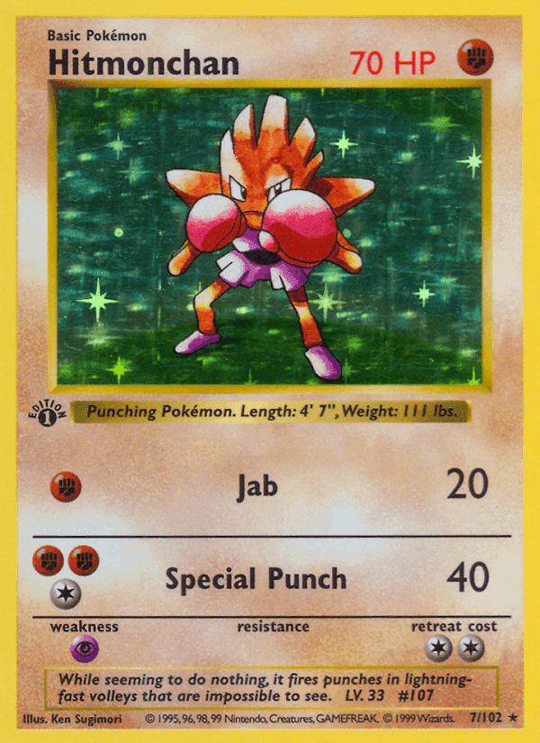 Hitmonchan, carta 7 de Edición Básica