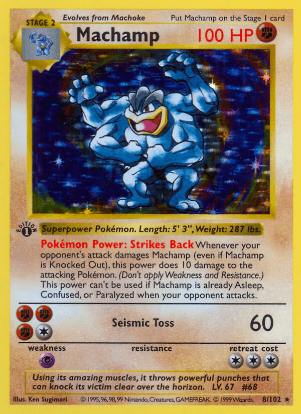 Machamp, card 8 from Base Set