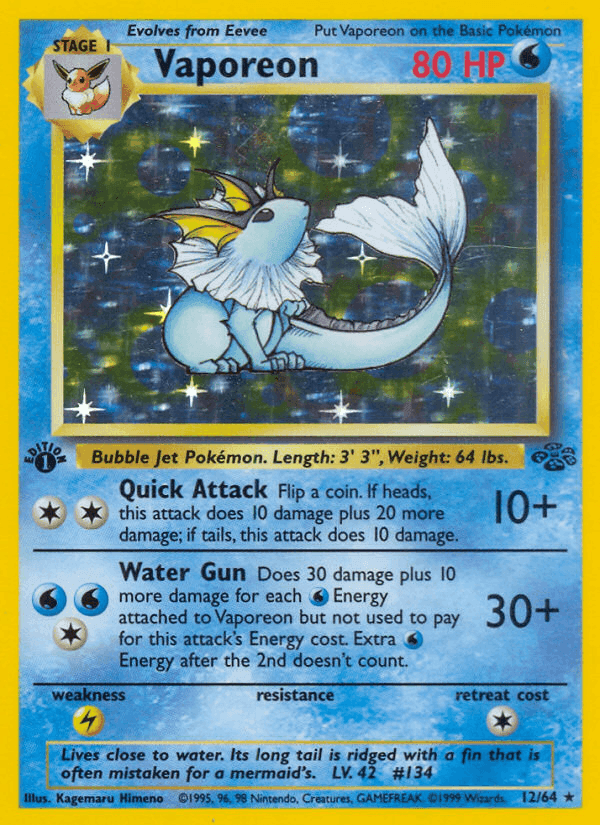 Vaporeon, carta 12 de Jungla