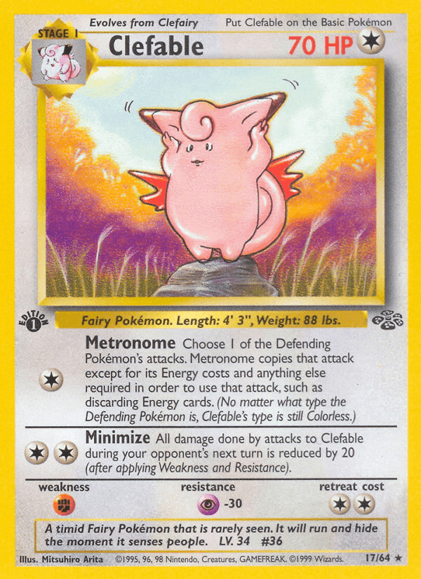 Clefable, card 17 from Jungle