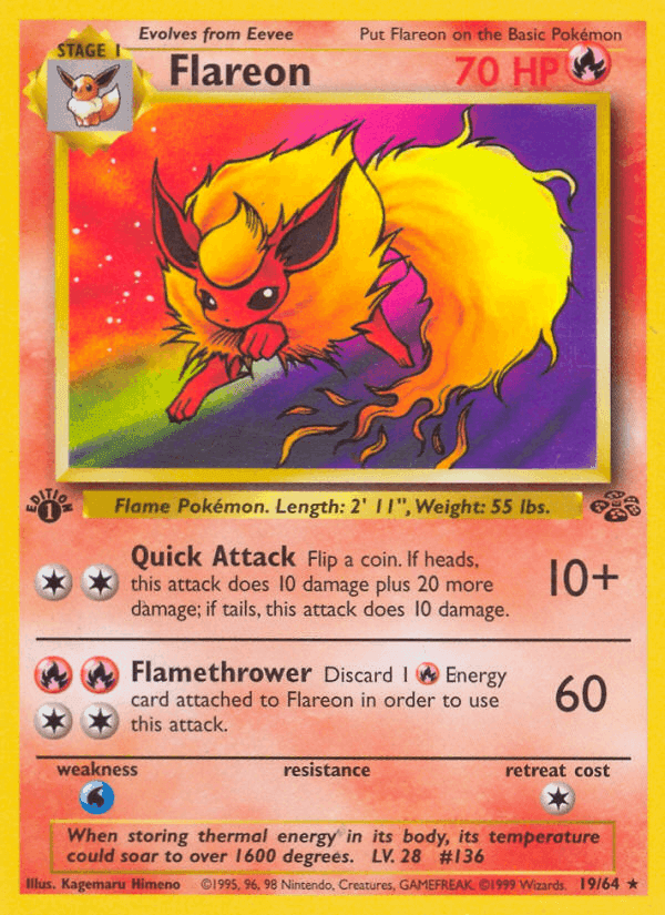 Flareon, carta 19 de Jungla