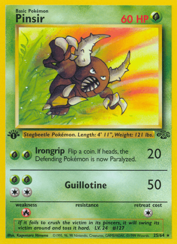 Pinsir, card 25 from Jungle