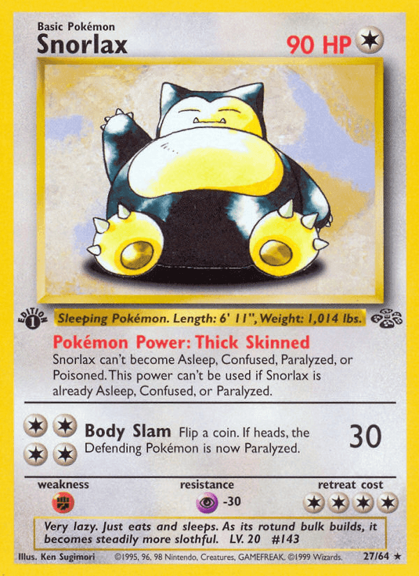 Snorlax, carta 27 de Jungla