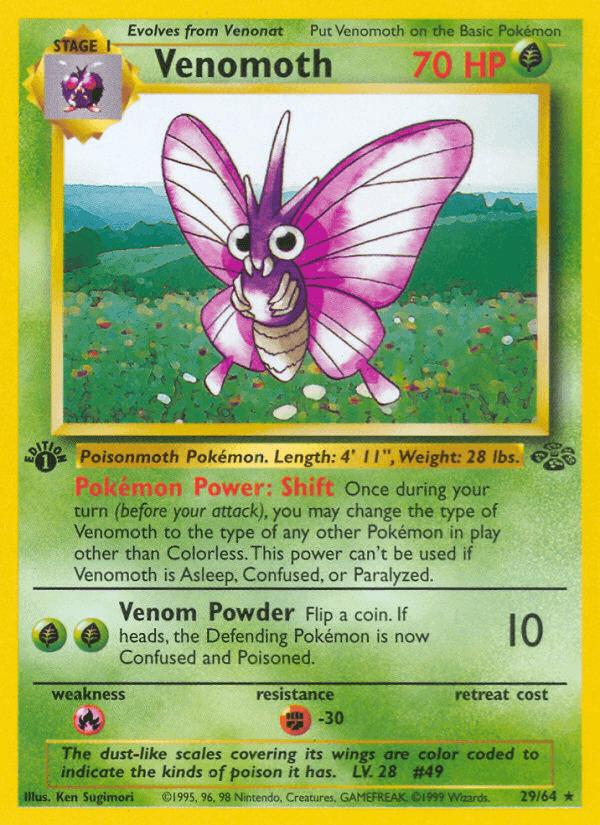 Venomoth, carta 29 de Jungla