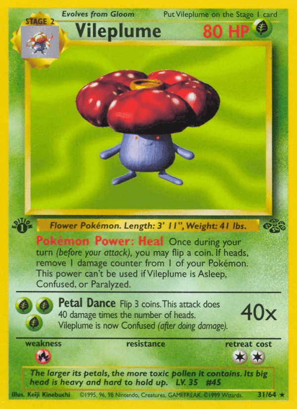 Vileplume, card 31 from Jungle