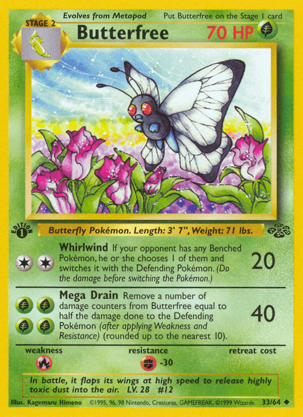 Butterfree, card 33 from Jungle