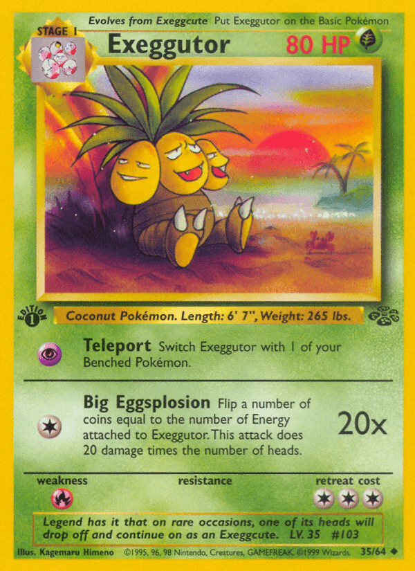 Exeggutor, card 35 from Jungle