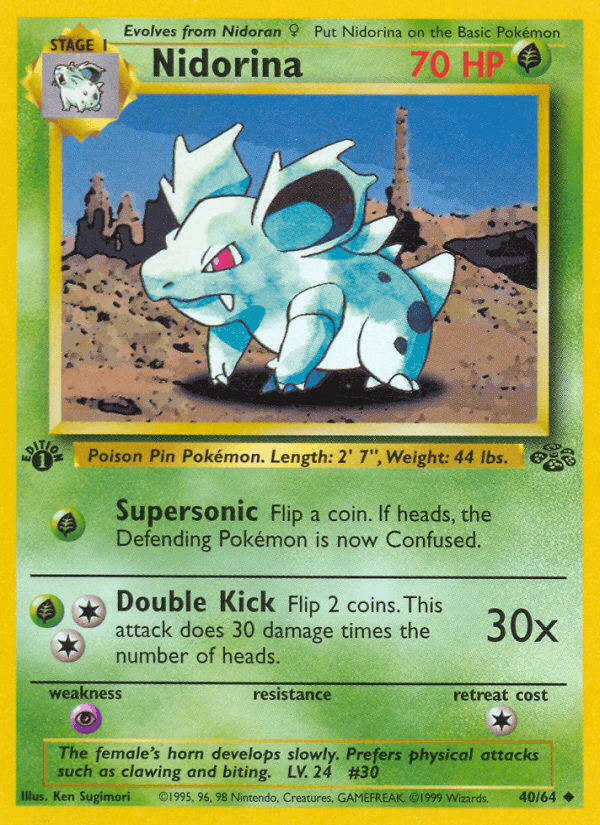 Nidorina, card 40 from Jungle