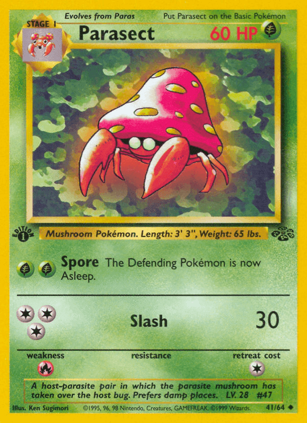 Parasect, carta 41 de Jungla