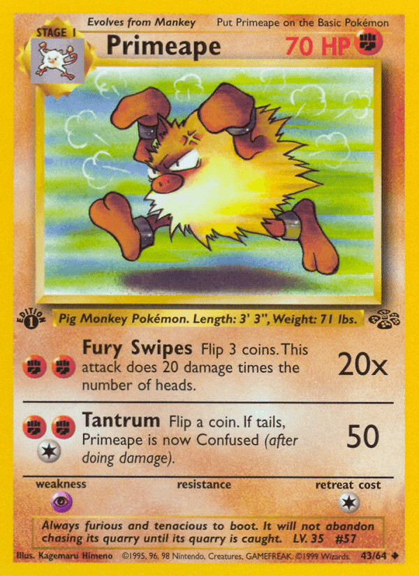 Primeape, carta 43 de Jungla