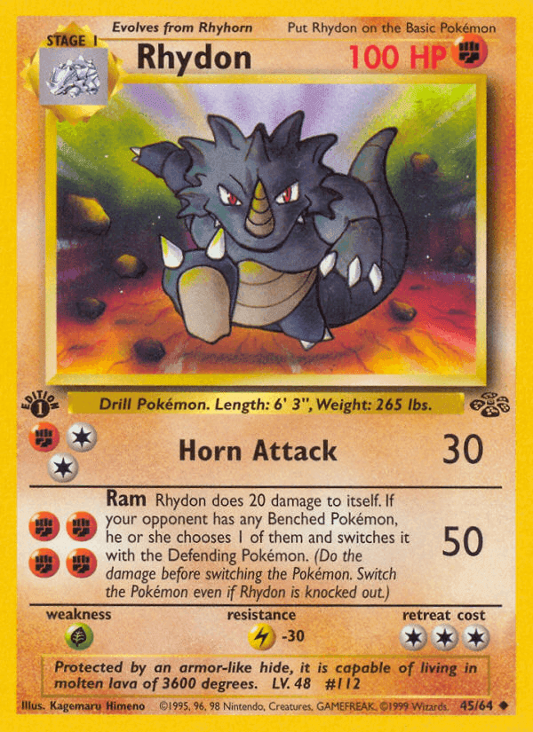 Rhydon, card 45 from Jungle