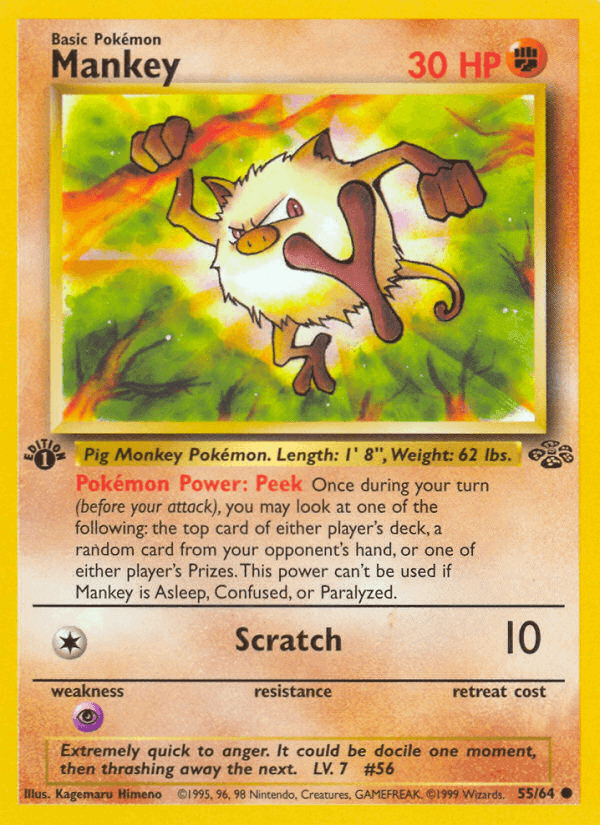 Mankey, carta 55 de Jungla