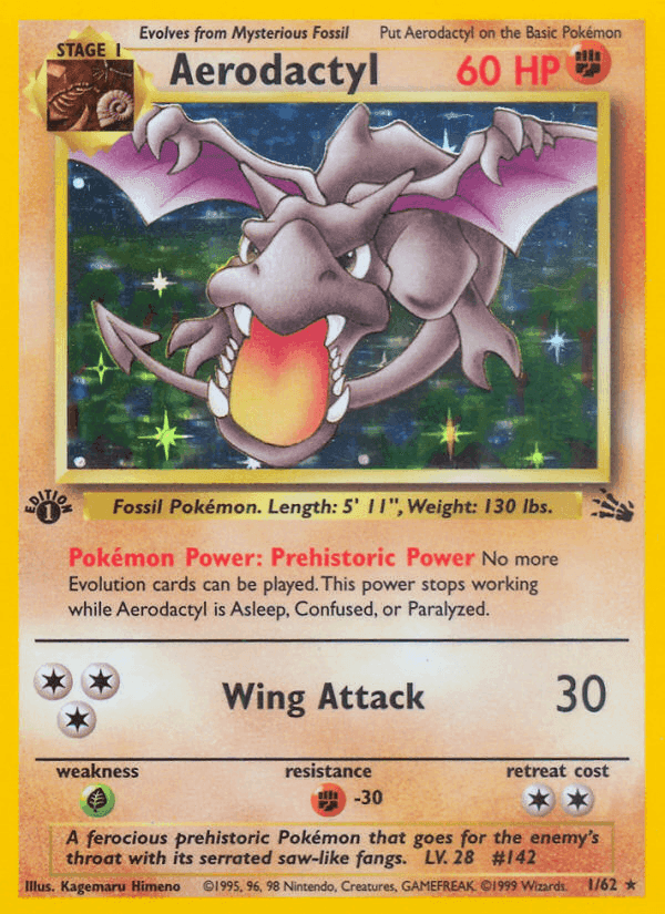 Aerodactyl, carta 1 de Fósil
