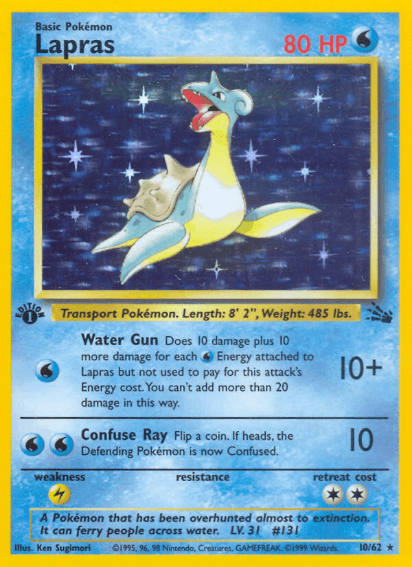 Lapras, card 10 from Fossil