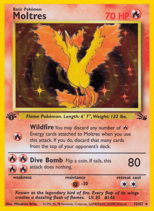 Moltres, carta 12 de Fósil