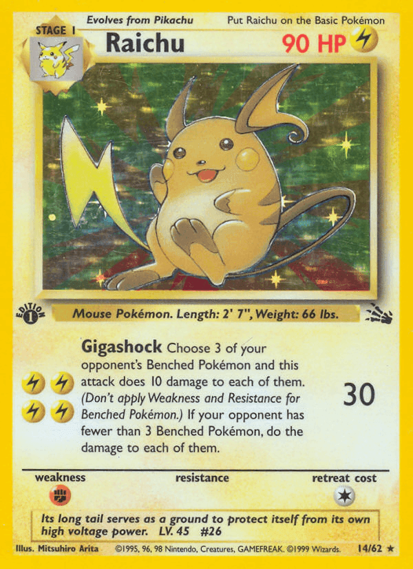 Raichu, carta 14 de Fósil