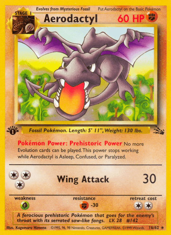 Aerodactyl, card 16 from Fossil