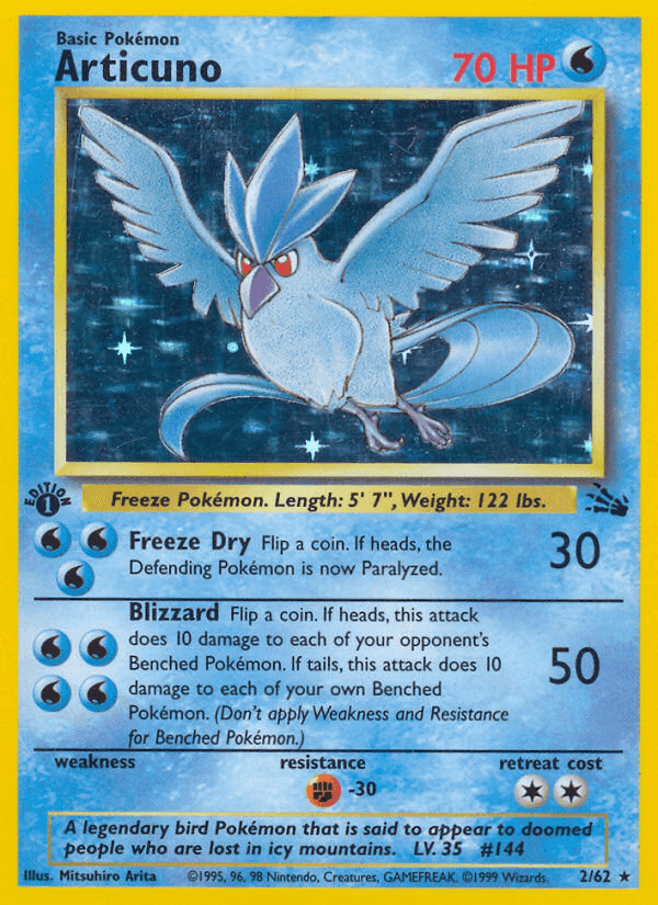 Articuno, card 2 from Fossil