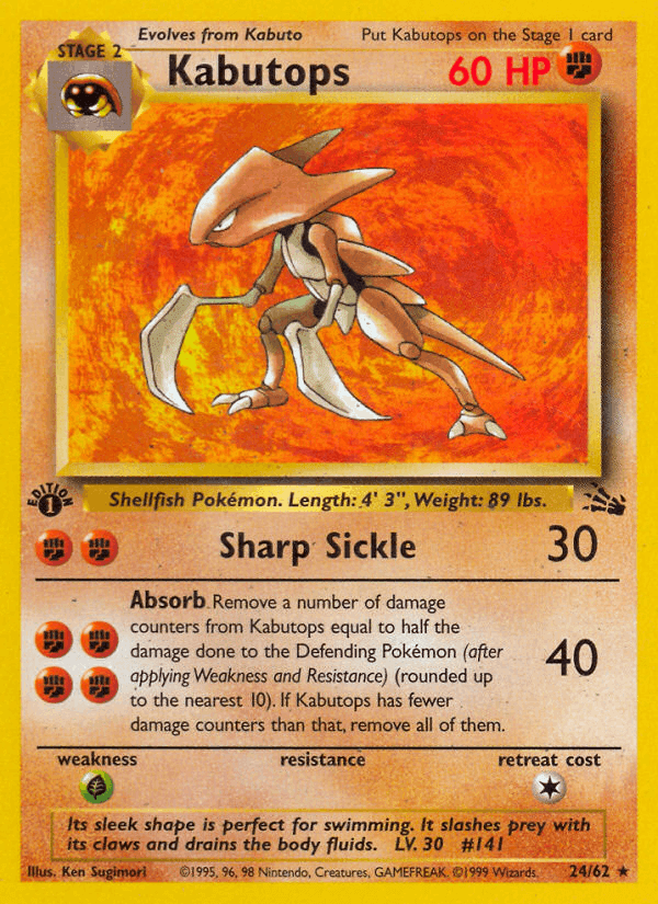 Kabutops, card 24 from Fossil