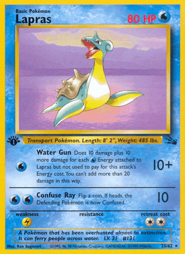 Lapras, carta 25 di Fossil