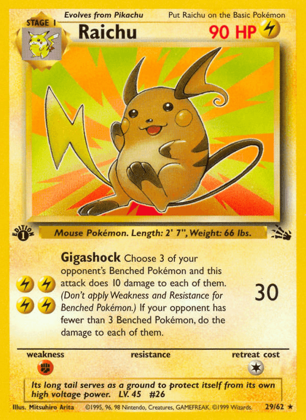 Raichu, carta 29 de Fósil
