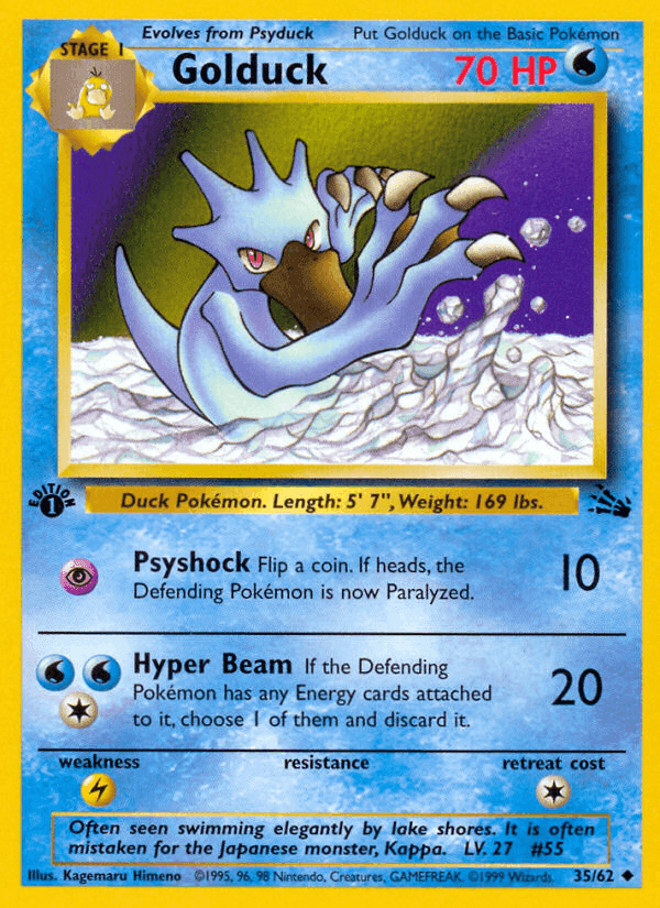 Golduck, carta 35 de Fósil