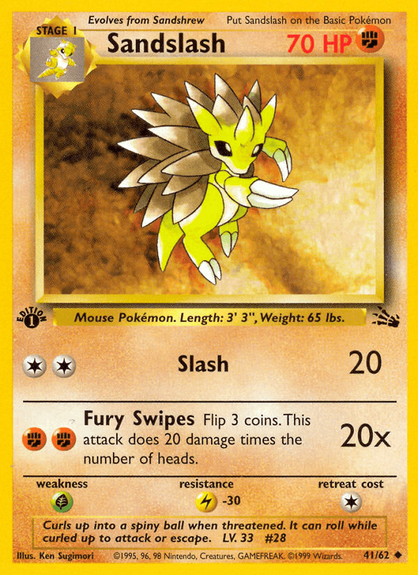 Sandslash, carta 41 de Fósil