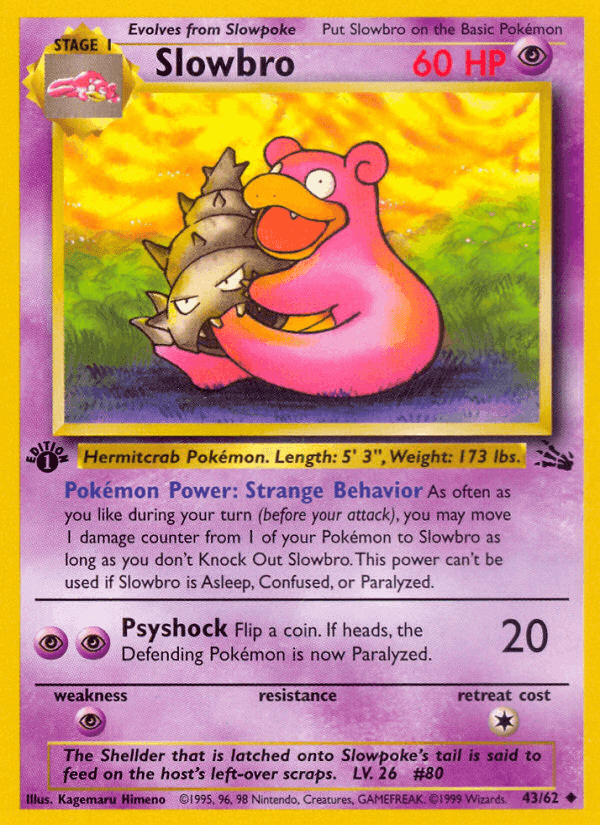 Slowbro, carta 43 de Fósil
