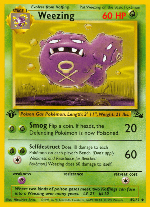 Weezing, carta 45 de Fósil