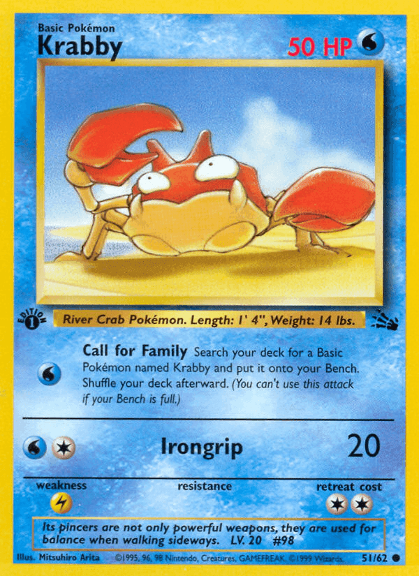 Krabby, carta 51 di Fossil