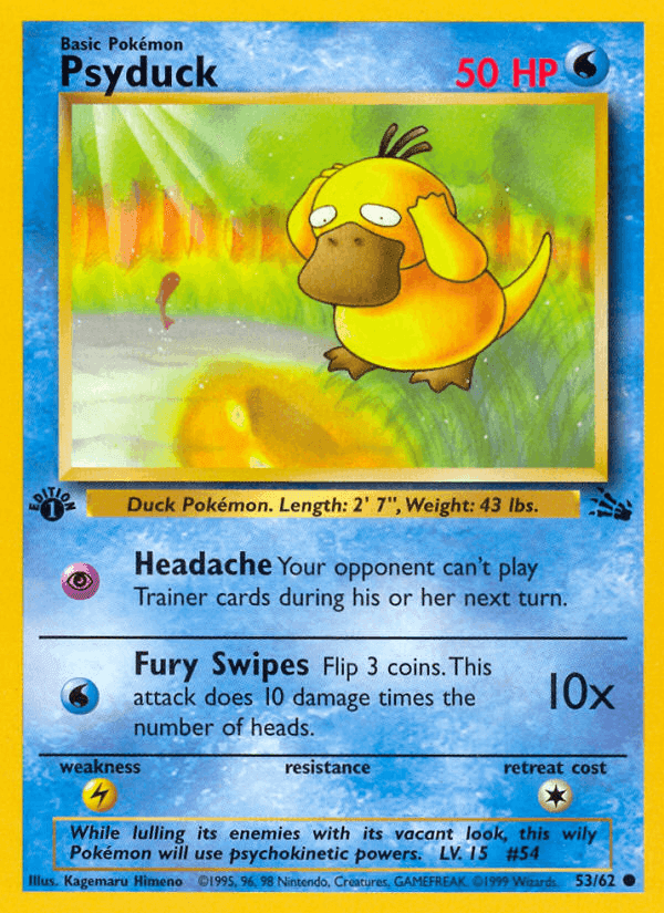 Psyduck, card 53 from Fossil