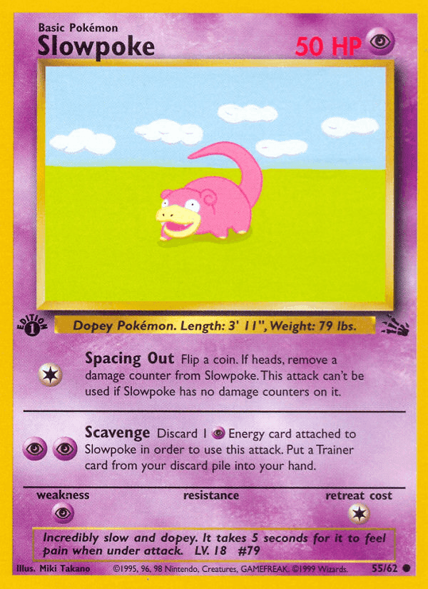 Slowpoke, card 55 from Fossil