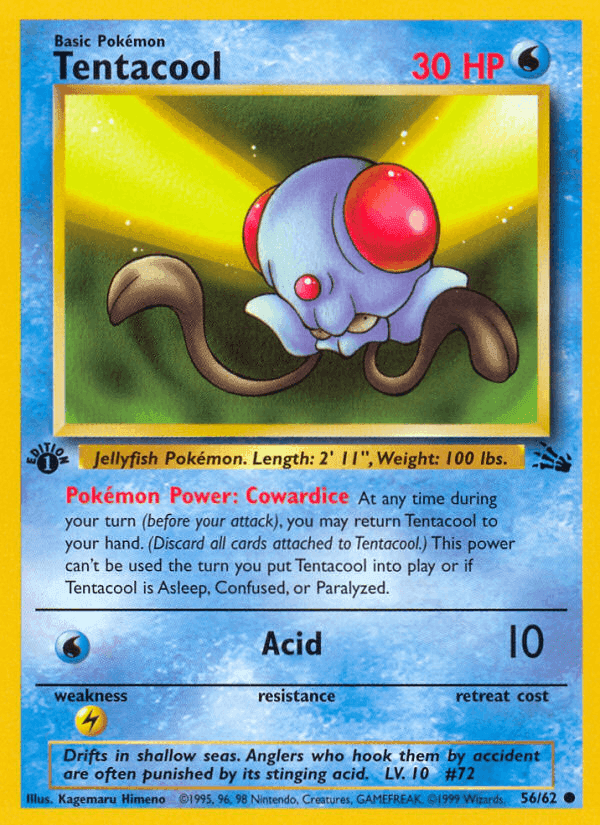 Tentacool, card 56 from Fossil