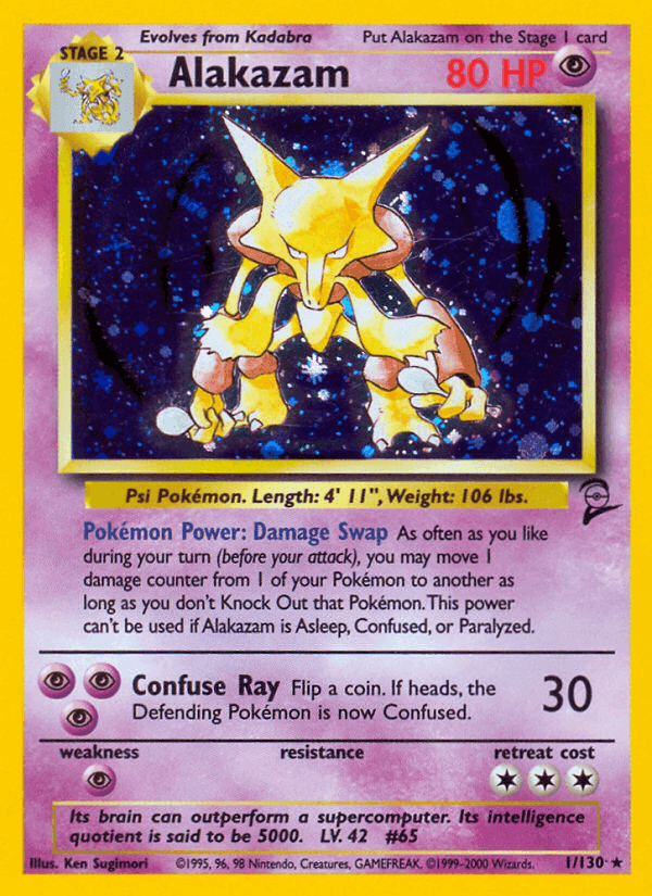 Alakazam, carte 1 de Base Set 2
