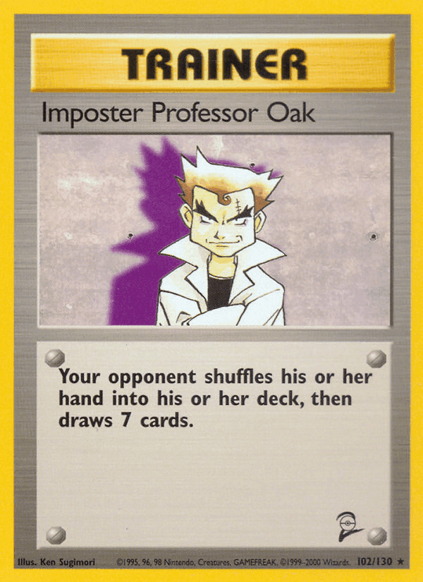 Impostor Professor Oak, card 102 from Base Set 2